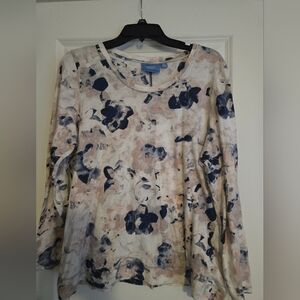 Simply Vera Wang Womens XL asymmetrical long-sleeve Top